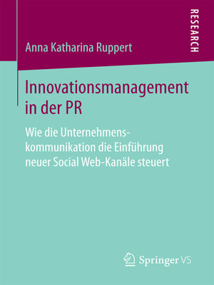 cover image of Innovationsmanagement in der PR